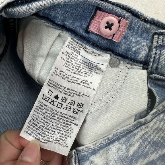 Denizen Levi's The Skinny Denim Blue Jeans Girls Size 12 Light Acid Wash Adj. - Picture 4 of 6